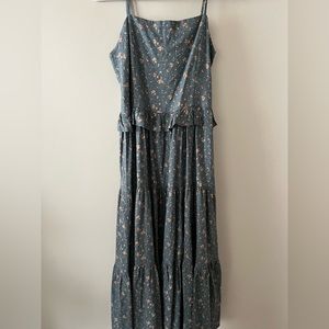 Rylee + Cru Teal Floral Maxi Dress